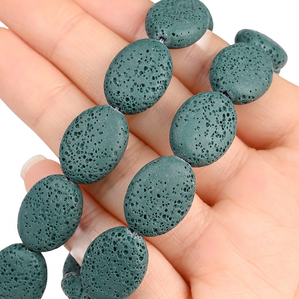 Natural Stone Beads Ellipse Loose Spacer Beads